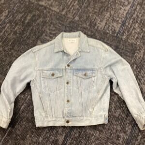 Paris Blues Womens Light Wash Denim Trucker Jacket Size Small Blue Cotton 90s S